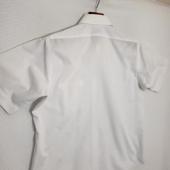 Oscar de La Renta Men's SS Button Down White Dress Shirt. Size 16. Wrinkle‎ Free - Picture 11 of 14